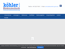 Tablet Screenshot of koehler-gmbh.de